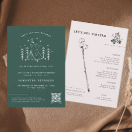 Modernes Minimales Camping | Bachelorette Weekend Einladung