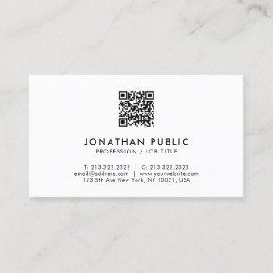 Modernes minimales Design Eleganter Beruflicher QR Visitenkarte