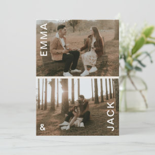 Modernes minimales doppeltes Foto Save the Date Einladung