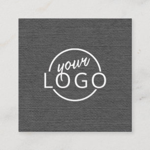 Modernes, minimales, dunkelgraues Logo Quadratische Visitenkarte