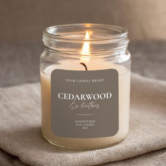 Modernes, minimales Elegantes Candle Label Quadratischer Aufkleber (Von Creator hochgeladen)