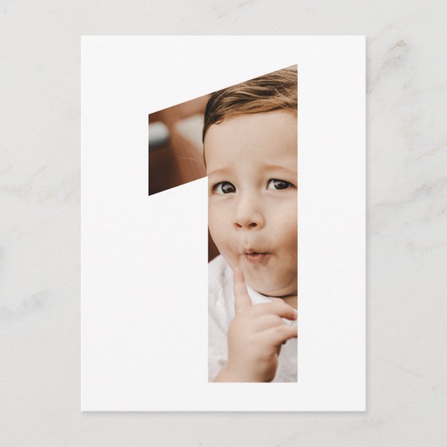Modernes Minimales Foto 1. Einladung Postkarte (Vorderseite)