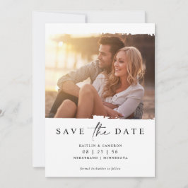 Modernes Minimales Foto für Hochzeiten retten den Save The Date