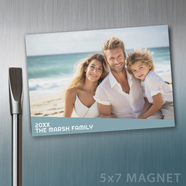 Modernes Minimales Foto mit Diagonal-Farbblock Magnetkarte (Photo Magnet - 5x7)