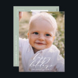 Modernes minimales Foto Weihnachten<br><div class="desc">Moderne minimale Blätter glückliche Feiertage Weihnachtsfeiertag Postkarte. Handgemalte Eukalyptus,  minimales Laub und modernes rustikales Rattanfeuer verleihen dieser Ferienkarte ein luxuriöses Ambiente. In klassischen Grüntönen,  Braun und Grau.</div>