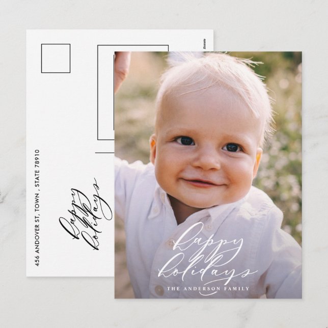 Modernes minimales Foto Weihnachten (Vorne/Hinten)