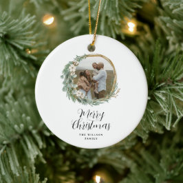Modernes, minimales Foto Weihnachtsgeschenk Keramik Ornament