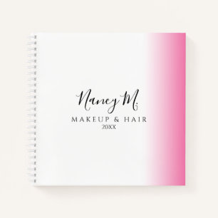 Modernes minimales Gefälle rosa weiße Make-up & Ha Notizbuch