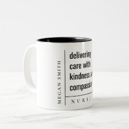 Modernes, minimales Geschenk für Krankenpfleger Zweifarbige Tasse