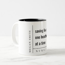 Modernes, minimales Geschenk für Krankenpfleger Zweifarbige Tasse