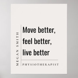 Modernes minimales Geschenk für Motivierend Physio Poster