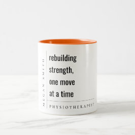 Modernes minimales Geschenk für Motivierend Physio Zweifarbige Tasse