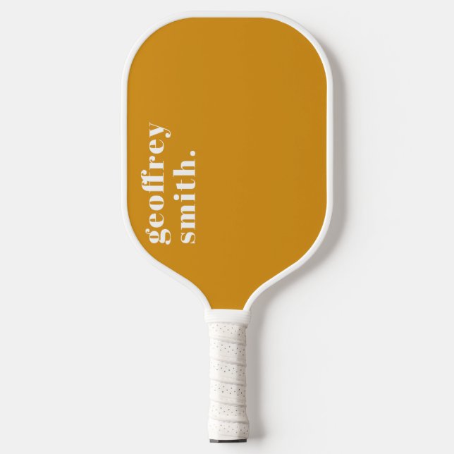 Modernes, minimales Goldenes Gelb für Ihren Indivi Pickleball Schläger (Vorderseite)