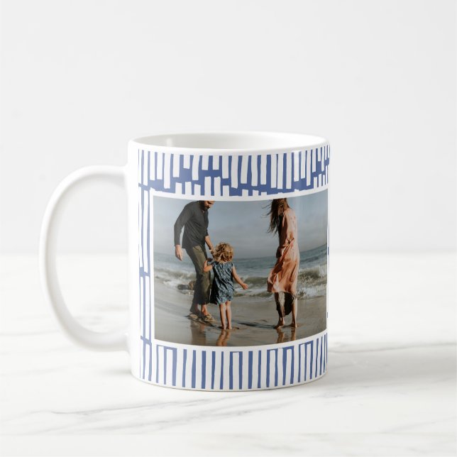 Modernes, minimales Grafikgeschenk mit 2 Foto hell Kaffeetasse (Links)