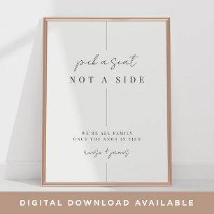 Modernes Minimales Hochzeitsszeichen Poster