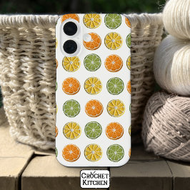 Modernes minimales Muster frischen Crochet Citrus  iPhone 16 Hülle