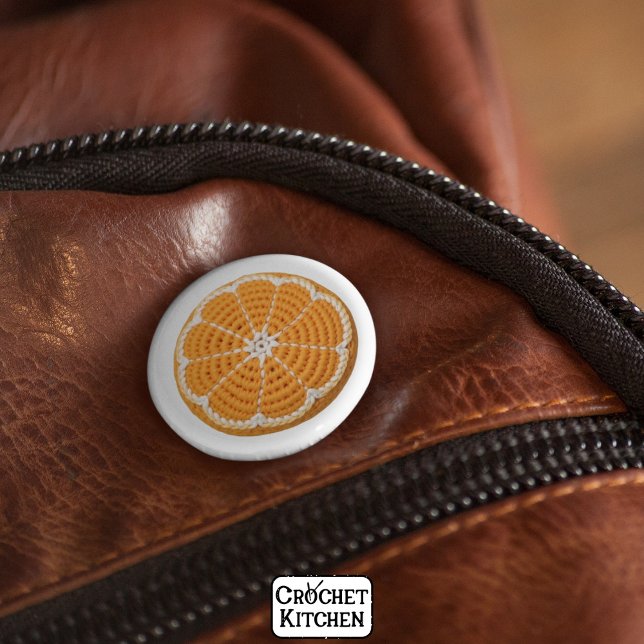 Modernes minimales Muster frischen Crochet Orange  Button (Von Creator hochgeladen)