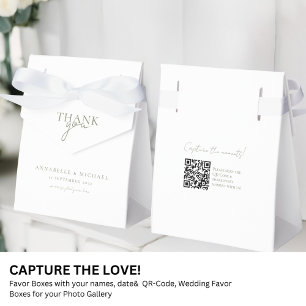 Modernes, minimales QR-Foto für Hochzeiten Geschenkschachtel