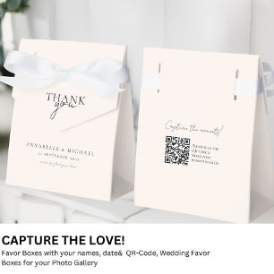 Modernes, minimales QR-Foto für Hochzeiten Geschenkschachtel