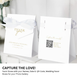 Modernes, minimales QR-Foto für Hochzeiten Geschenkschachtel
