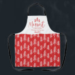 Modernes minimales rustikales Weihnachtsgebäck Schürze<br><div class="desc">Modernes minimales rustikales Backen in Rot und Weiß</div>