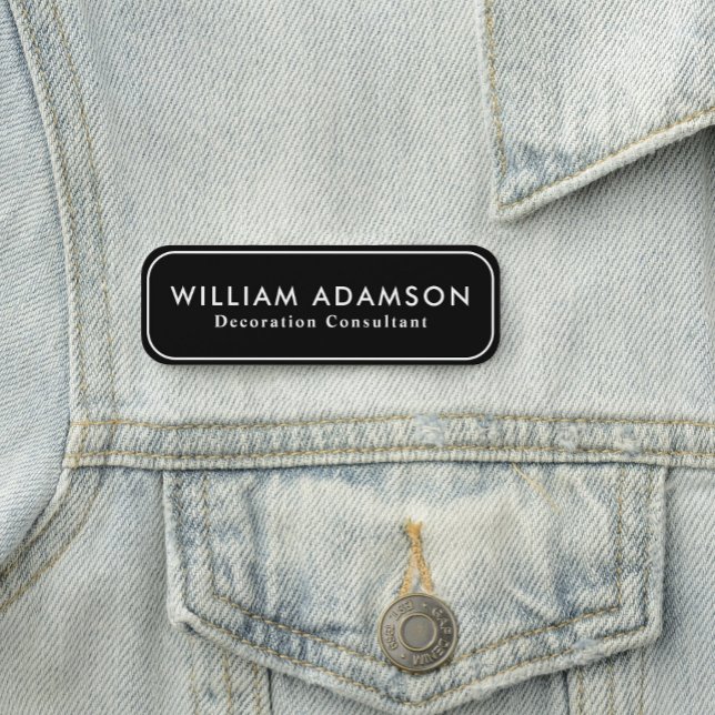 Modernes, minimales, sauberes, Berufliches Geschäf Namensschild (Business Name Tags
Professional Name Tags
Black Name Tags
Minimalist Name Tags
Modern Name Tags)