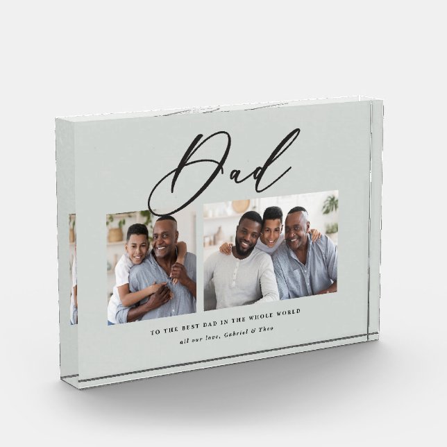 Modernes, minimales Script-Geschenk mit mehreren F Fotoblock (Links)
