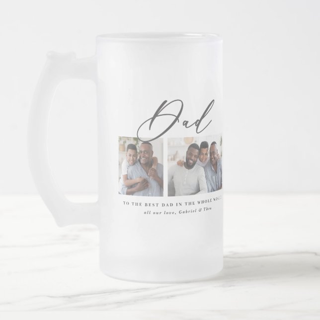 Modernes, minimales Script-Geschenk mit mehreren F Mattglas Bierglas (Links)