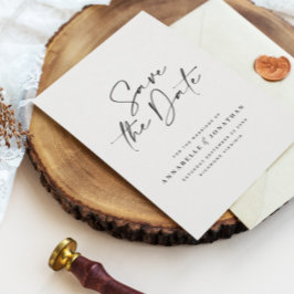 Modernes, minimales Skript-Foto Save The Date