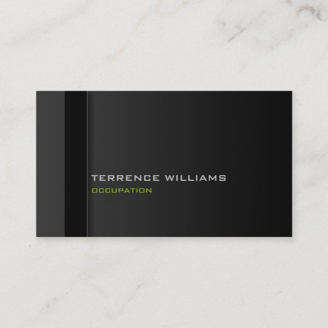 Modernes, minimales Visitenkartenformat Schwarz Gr Visitenkarte (Vorderseite)