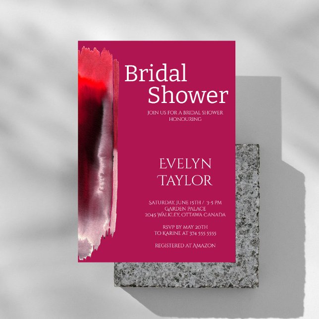 Modernes, minimales Viva Magenta Brautparty Einladung (Von Creator hochgeladen)