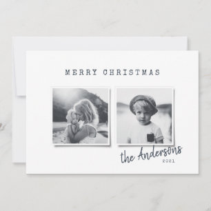 Modernes, minimales Weihnachts-Multi-Foto Feiertagskarte