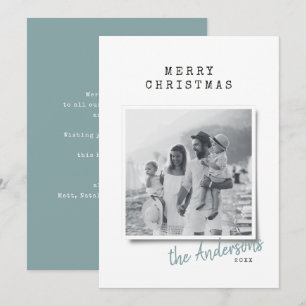 Modernes, minimales Weihnachts-Vintag-Indie-Foto Feiertagskarte