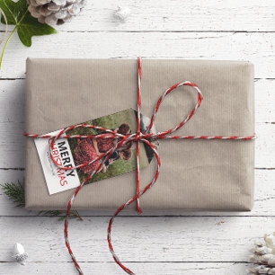 Modernes Minimales Weihnachtsfamilien-Foto Geschenkanhänger