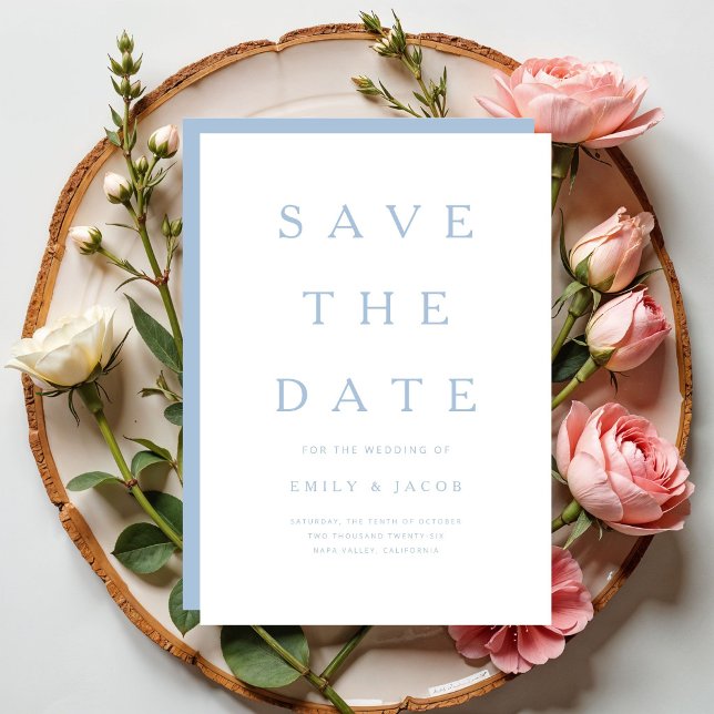 Modernes Minimalist Blau Save The Date (Modern Minimalist Blue Save The Date)