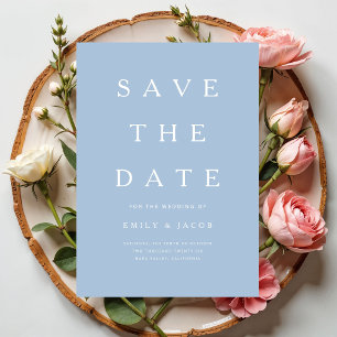 Modernes Minimalist Blau Save The Date