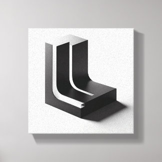 Modernes minimalist L-förmiger geometrischer Block Leinwanddruck