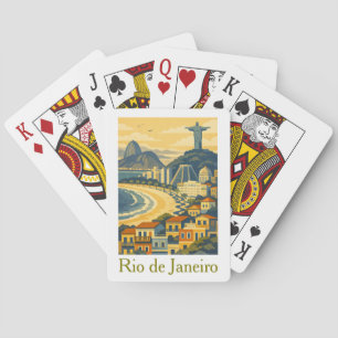 Modernes minimalist Rio de Janeiro Brasilien Reise Spielkarten
