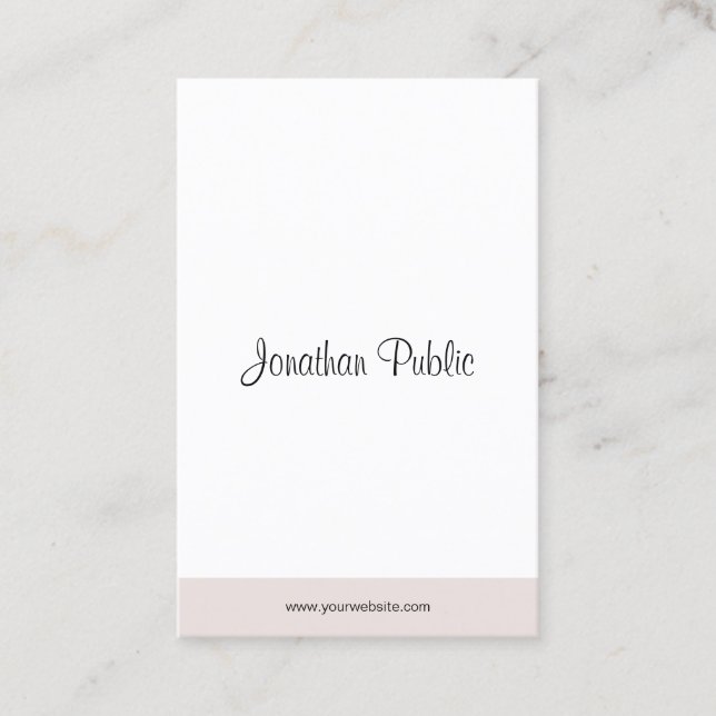 Modernes Minimalistic elegantes Handskript einfach Visitenkarte (Vorderseite)