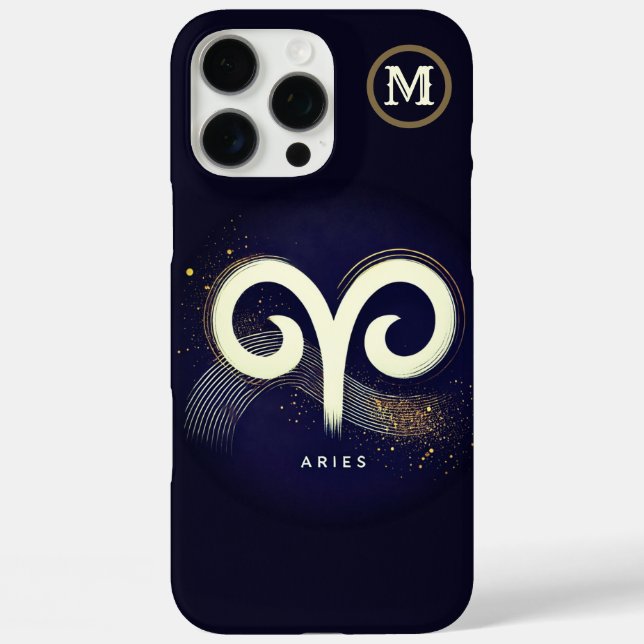 Modernes Minimalistisch Aries-Symbol iPhone 16 Pro Max Hülle (Rückseite)