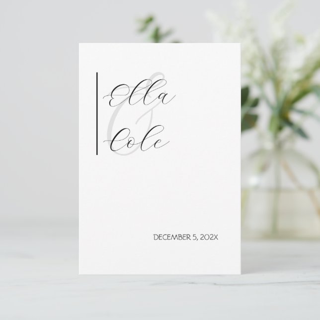 Modernes Minimalistisch Begleitkarte (Stehend Vorderseite)