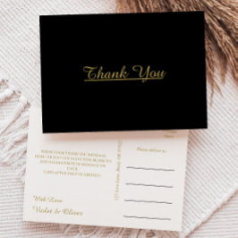 Modernes Minimalistisch | Black Gold Wedding Viele Postkarte