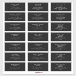 Modernes Minimalistisch | Black Guest Address Labe Aufkleber