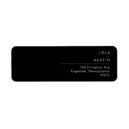 Modernes Minimalistisch | Black Return Address Lab