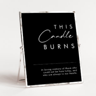Modernes Minimalistisch   Black This Candle Burns Poster