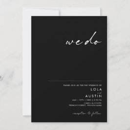 Modernes Minimalistisch | Black We Do Wedding Einladung