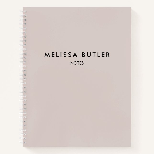 Modernes Minimalistisch-Blush-Beige-Notebook Notizbuch (Vorderseite)