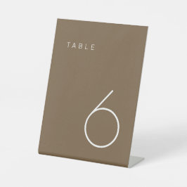 Modernes Minimalistisch-braunes Tischnummer Sockelschild