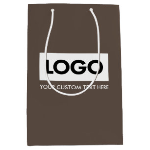 Modernes Minimalistisch-Brown-Business-Logo Mittlere Geschenktüte