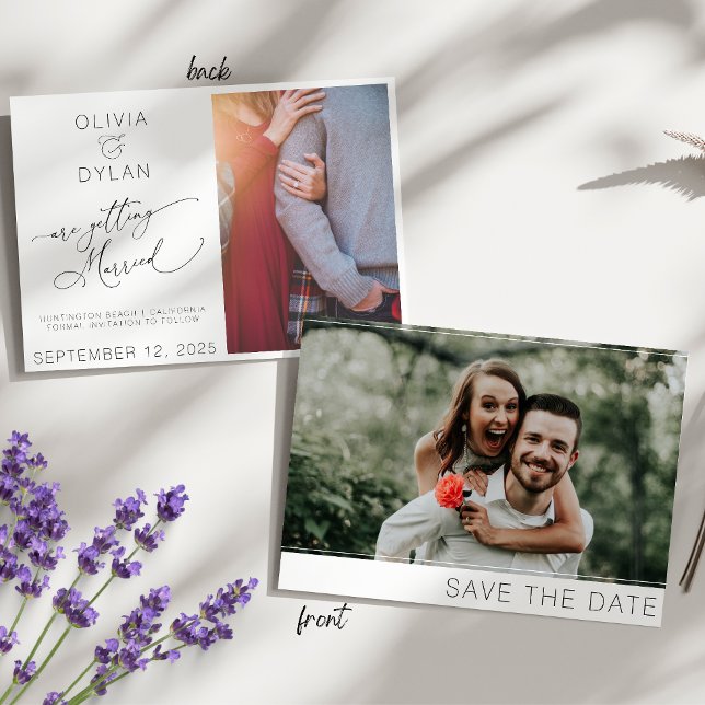 Modernes Minimalistisch Chic 2 Foto Save The Date (Von Creator hochgeladen)